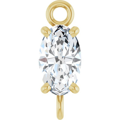 1/4 CT Natural Diamond 4-Prong Link, 3 mm x 8.4 mm