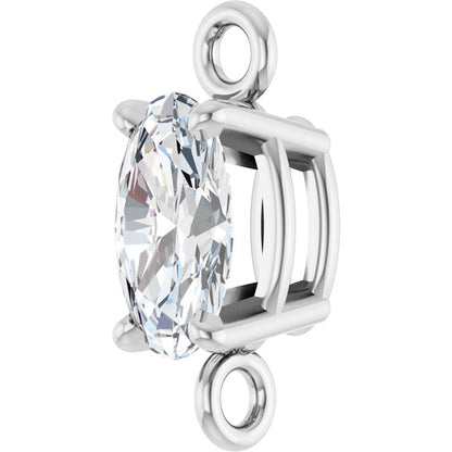 1/4 CT Natural Diamond 4-Prong Link, 3 mm x 8.4 mm