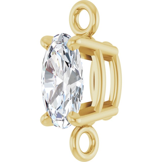 1/4 CT Natural Diamond 4-Prong Link, 3 mm x 8.4 mm
