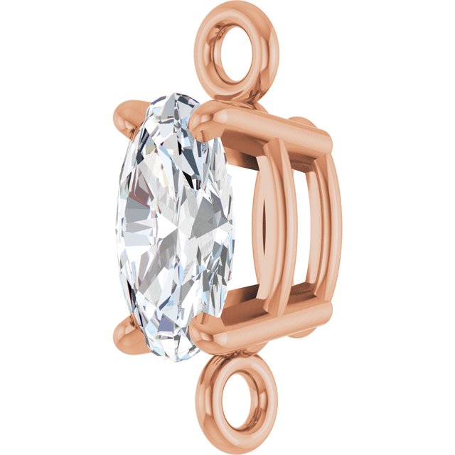 1/4 CT Natural Diamond 4-Prong Link, 3 mm x 8.4 mm