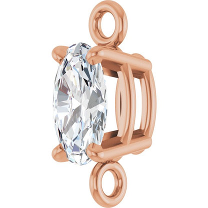 1/4 CT Natural Diamond 4-Prong Link, 3 mm x 8.4 mm
