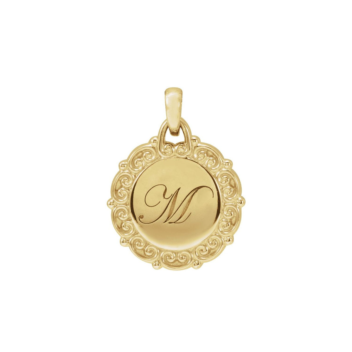 Engravable Scroll Pendant