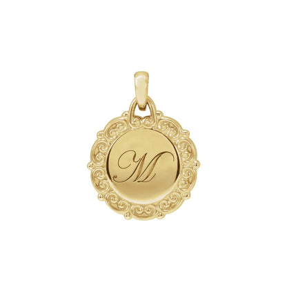 Engravable Scroll Pendant