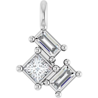 .07 CTW Natural Diamond Cluster Dangle