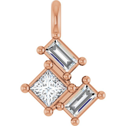 .07 CTW Natural Diamond Cluster Dangle