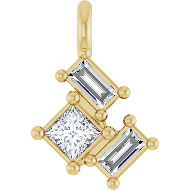 .07 CTW Natural Diamond Cluster Dangle