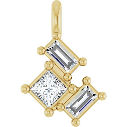 .07 CTW Natural Diamond Cluster Dangle