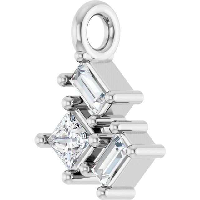 .07 CTW Natural Diamond Cluster Dangle