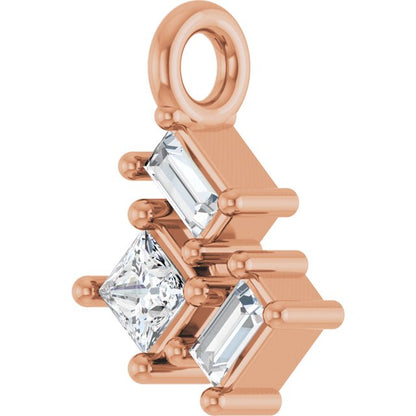 .07 CTW Natural Diamond Cluster Dangle