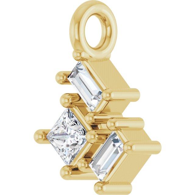 .07 CTW Natural Diamond Cluster Dangle