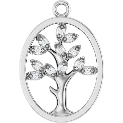 .06 CTW Lab-Grown Diamond Tree of Life Dangle