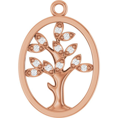 .06 CTW Natural Diamond Tree of Life Dangle