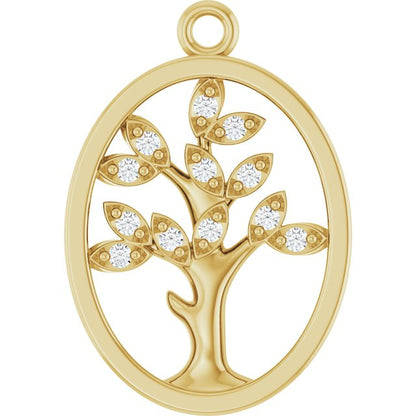 .06 CTW Natural Diamond Tree of Life Dangle