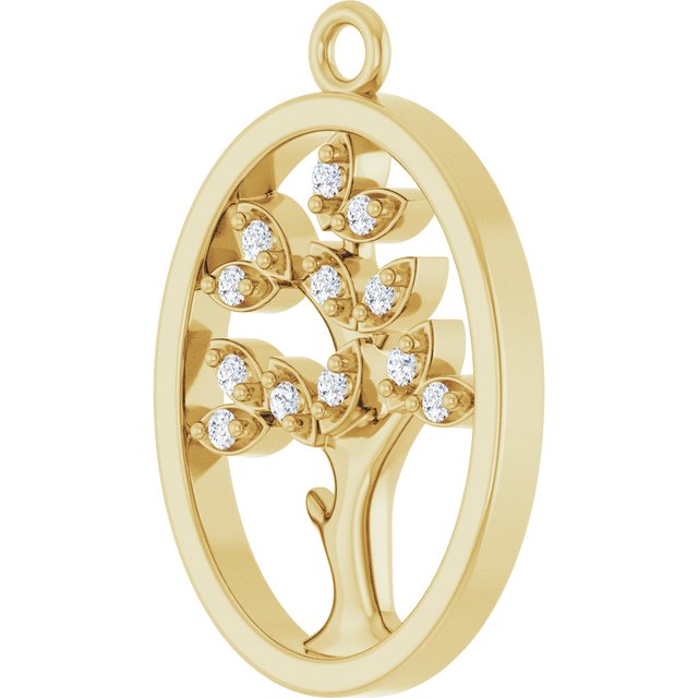 .06 CTW Lab-Grown Diamond Tree of Life Dangle