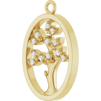 .06 CTW Lab-Grown Diamond Tree of Life Dangle