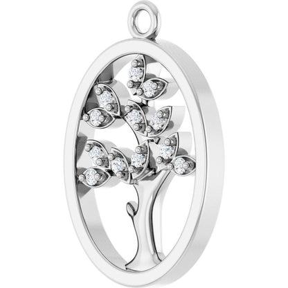 .06 CTW Lab-Grown Diamond Tree of Life Dangle
