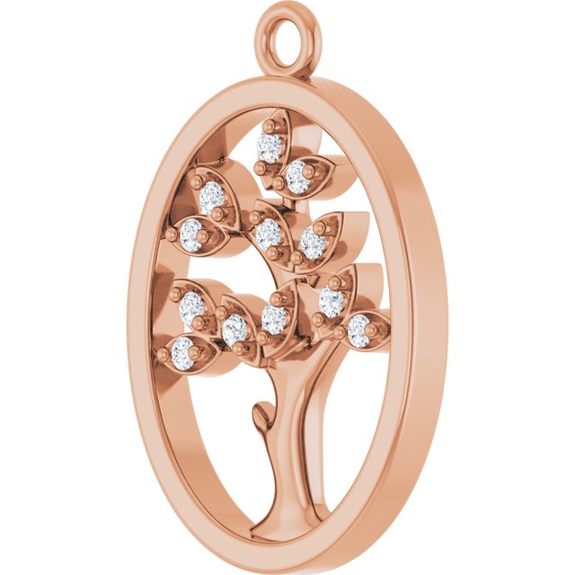 .06 CTW Natural Diamond Tree of Life Dangle