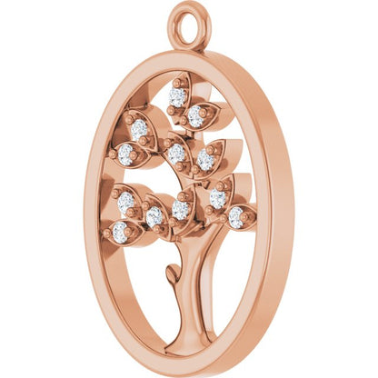 .06 CTW Natural Diamond Tree of Life Dangle