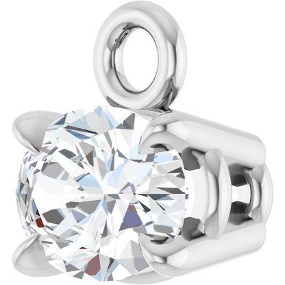 1/6 CT Natural Diamond 4-Prong Claw Dangle