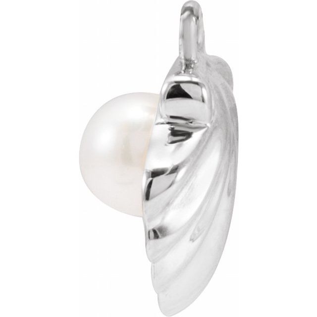 Cultured White Freshwater Pearl Shell Dangle