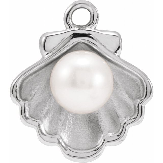 Cultured White Freshwater Pearl Shell Dangle