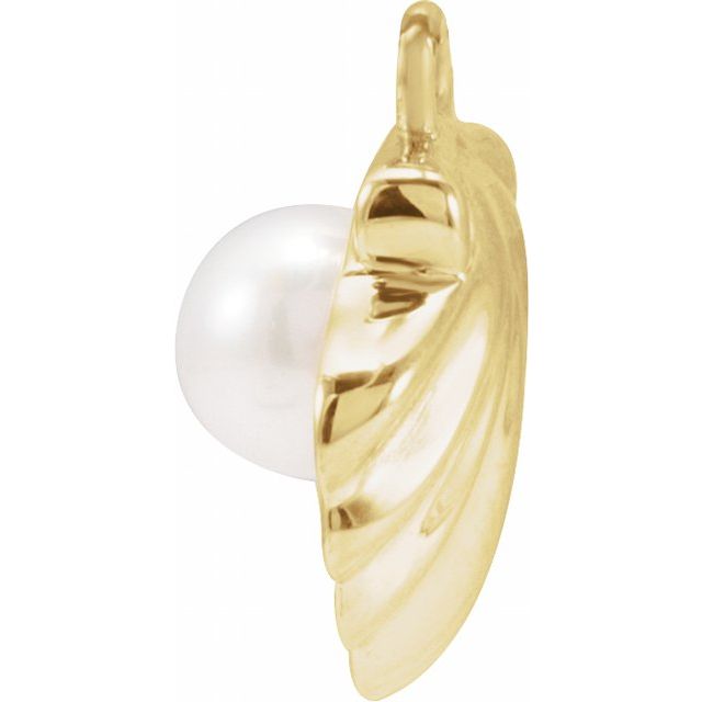 Cultured White Freshwater Pearl Shell Dangle
