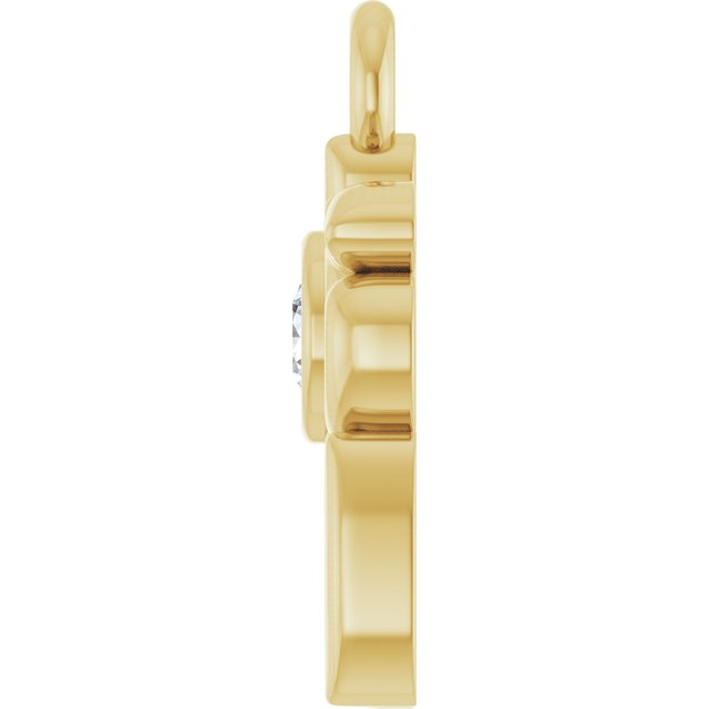 .03 CT Natural Diamond Dog Mom Dangle