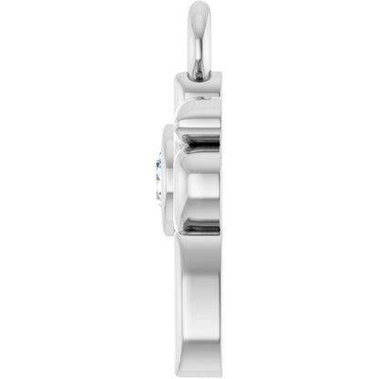 .03 CT Natural Diamond Dog Mom Dangle