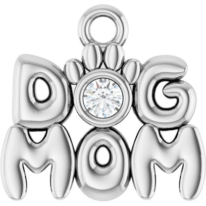 .03 CT Lab-Grown Diamond Dog Mom Dangle