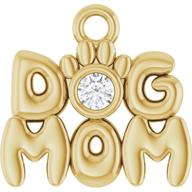.03 CT Lab-Grown Diamond Dog Mom Dangle
