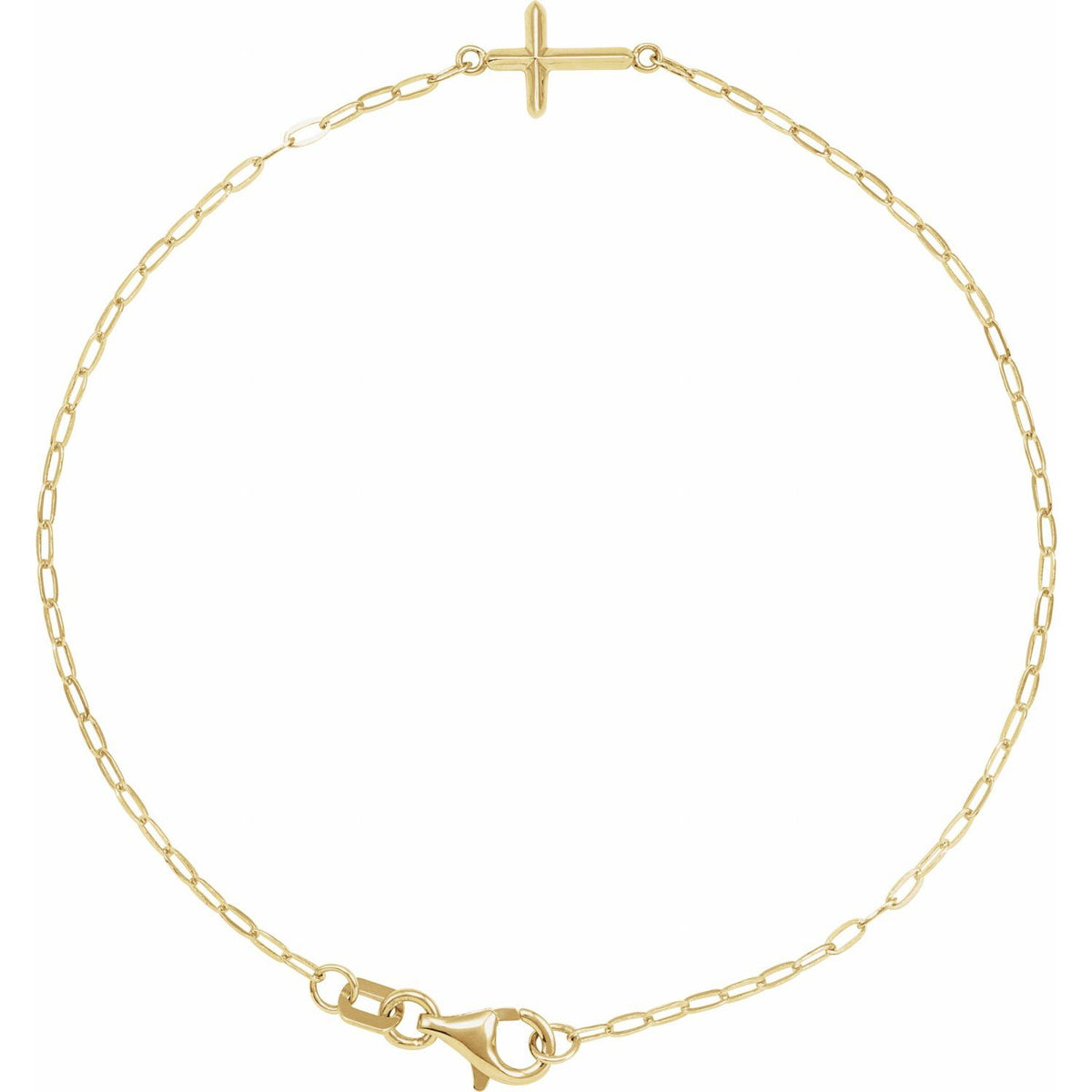 Sideways Cross 7" Bracelet (BRC965)