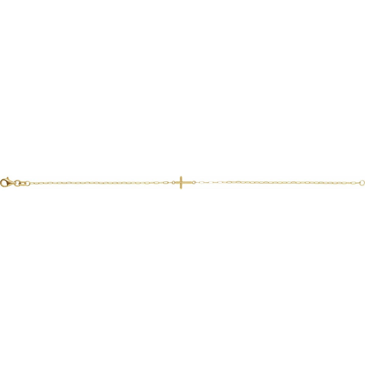 Sideways Cross 7" Bracelet (BRC965)