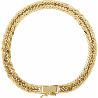 18K Yellow Gold Diamond-Cut Curb 7 1/2" Chain