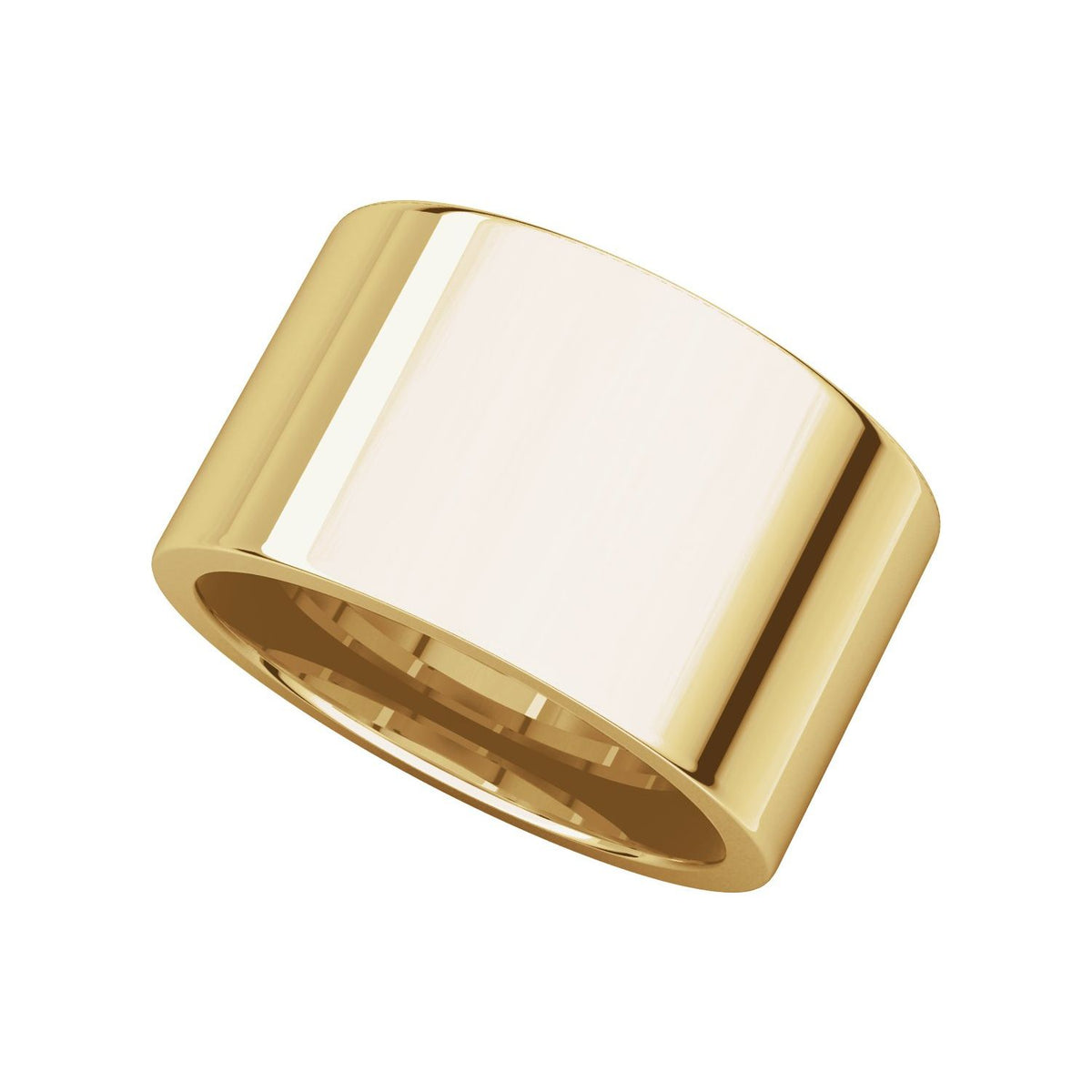 14K Yellow Gold Comfort-Fit Flat Band, 15 mm
