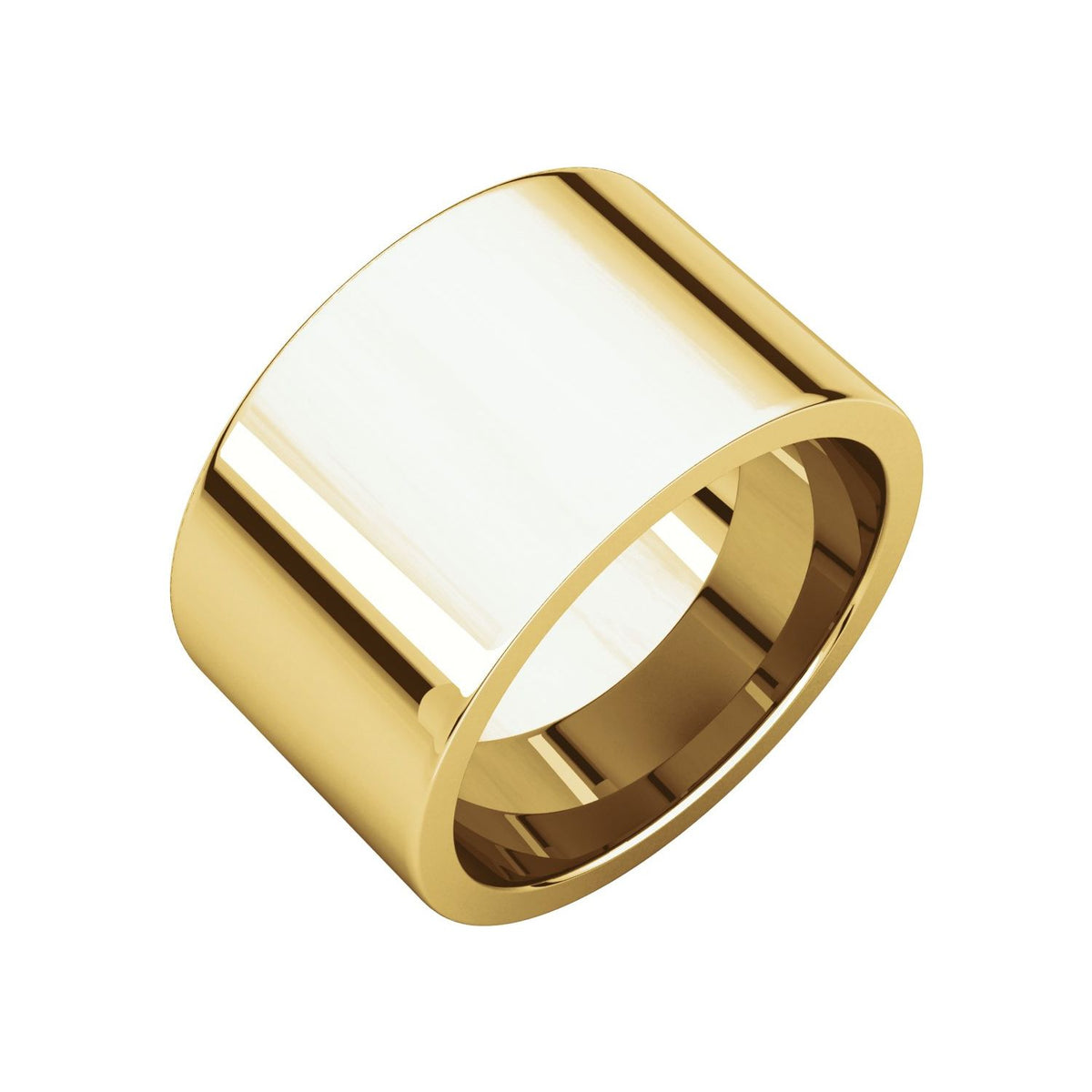 14K Yellow Gold Comfort-Fit Flat Band, 15 mm