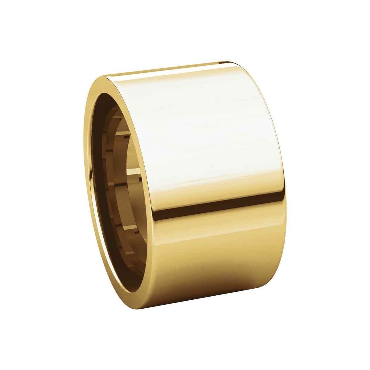 14K Yellow Gold Comfort-Fit Flat Band, 15 mm