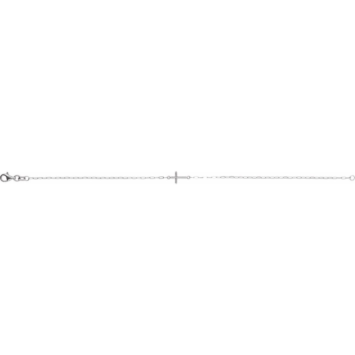 Sideways Cross 7" Bracelet (BRC965)