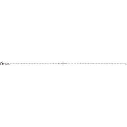Sideways Cross 7" Bracelet (BRC965)