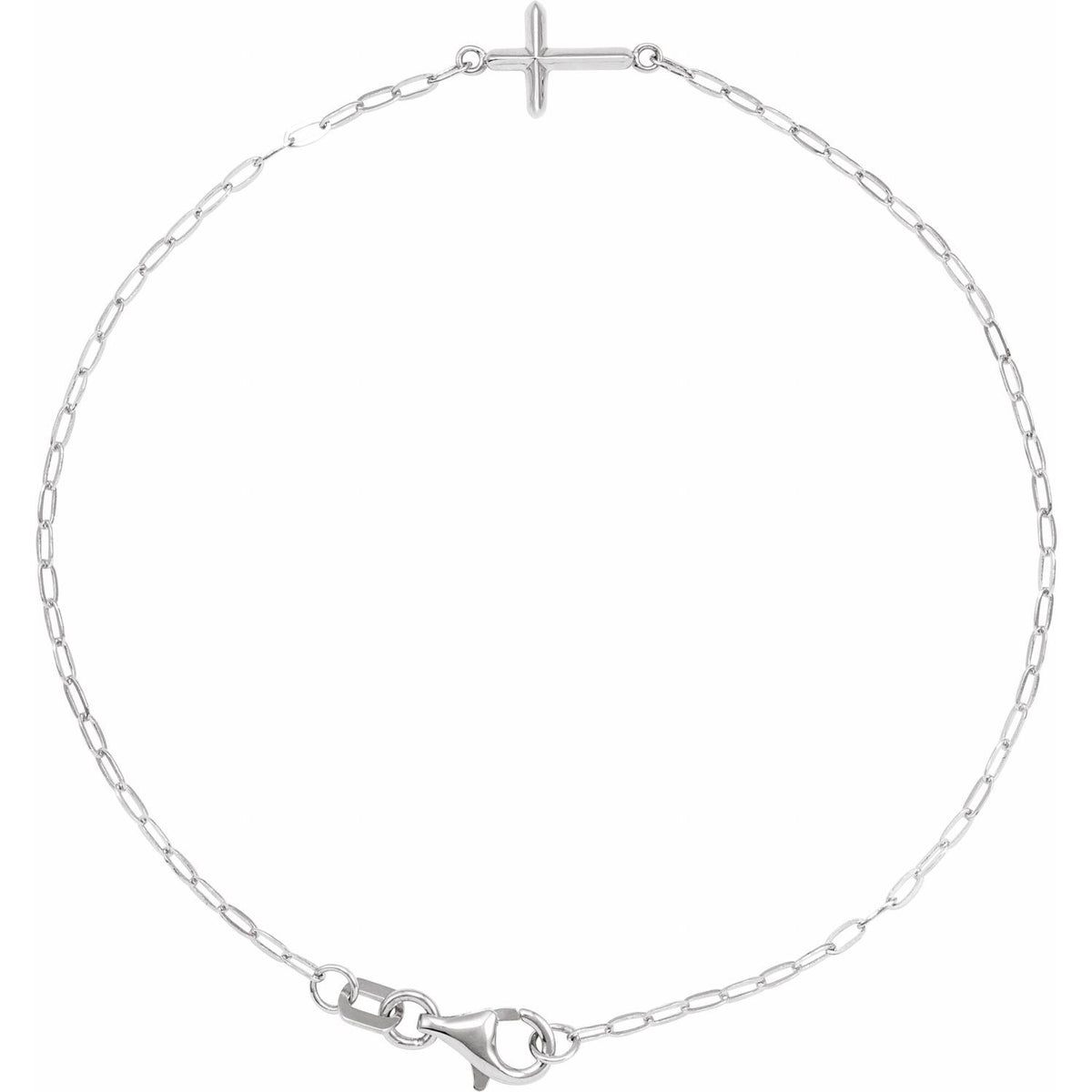 Sideways Cross 7" Bracelet (BRC965)