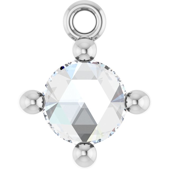 Rose-Cut 1/4 CT Natural Diamond Cabochon Dangle