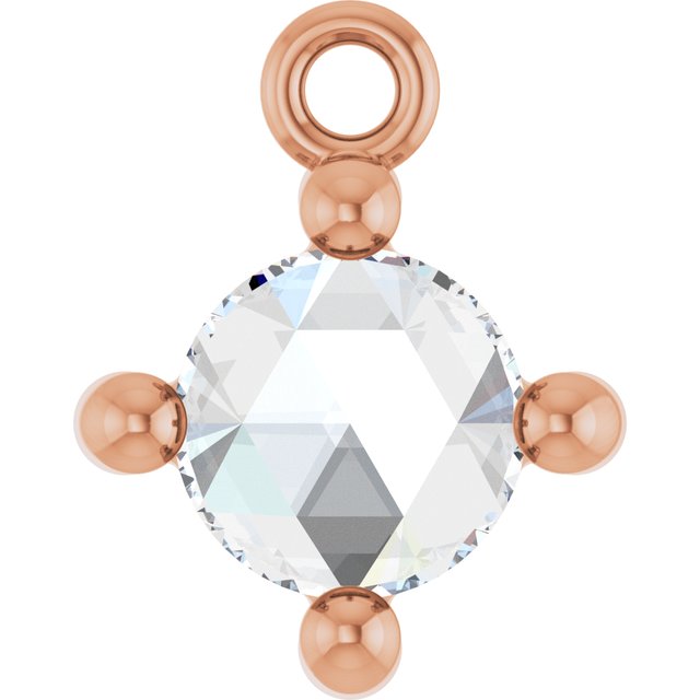 Rose-Cut 1/4 CT Natural Diamond Cabochon Dangle