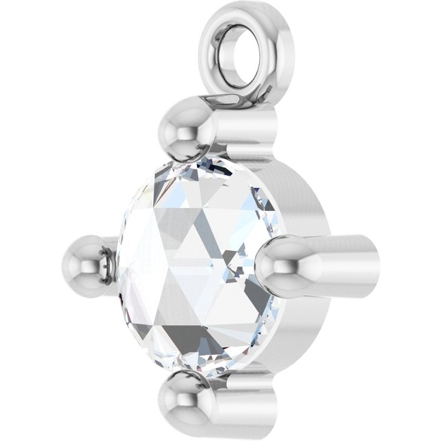 Rose-Cut 1/4 CT Natural Diamond Cabochon Dangle