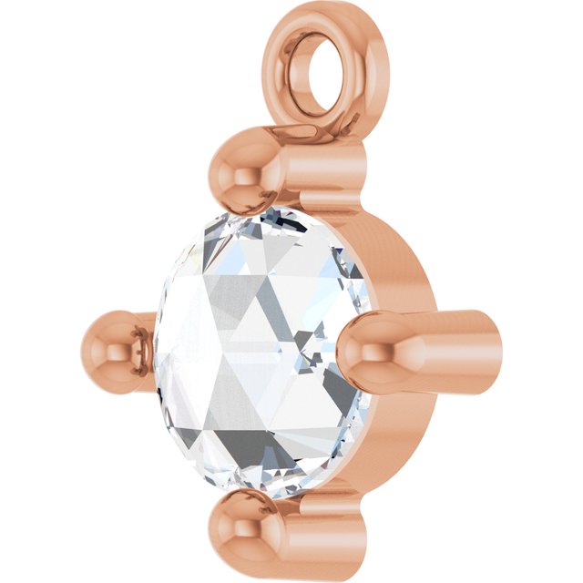 Rose-Cut 1/4 CT Natural Diamond Cabochon Dangle