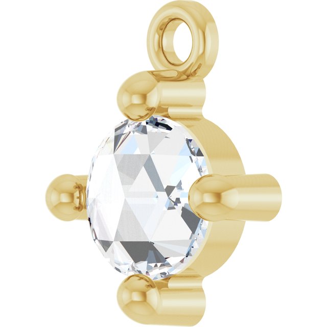 Rose-Cut 1/4 CT Natural Diamond Cabochon Dangle