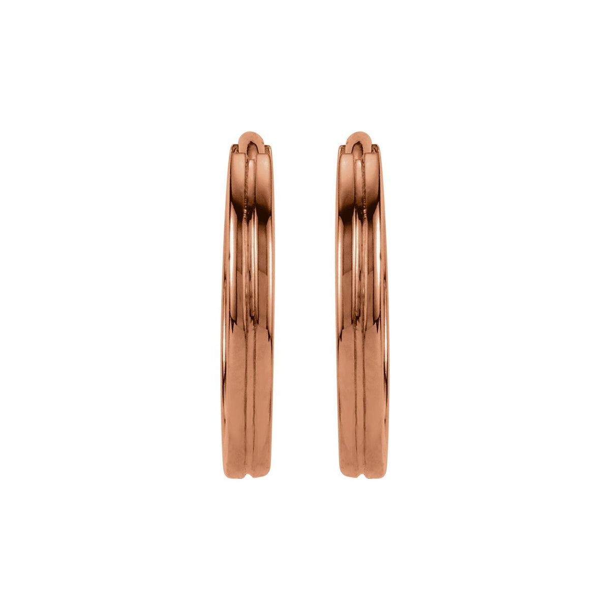 Grooved Hinged Huggie Hoop Earrings