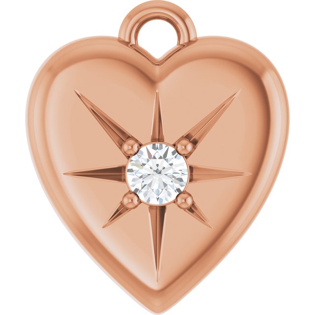 .03 CT Lab-Grown Diamond Heart Dangle, 8.7 mm x 10.4 mm