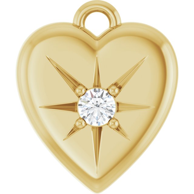 .03 CT Lab-Grown Diamond Heart Dangle, 8.7 mm x 10.4 mm