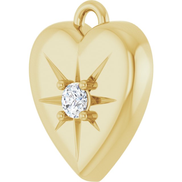 .03 CT Lab-Grown Diamond Heart Dangle, 8.7 mm x 10.4 mm