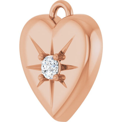 .03 CT Lab-Grown Diamond Heart Dangle, 8.7 mm x 10.4 mm