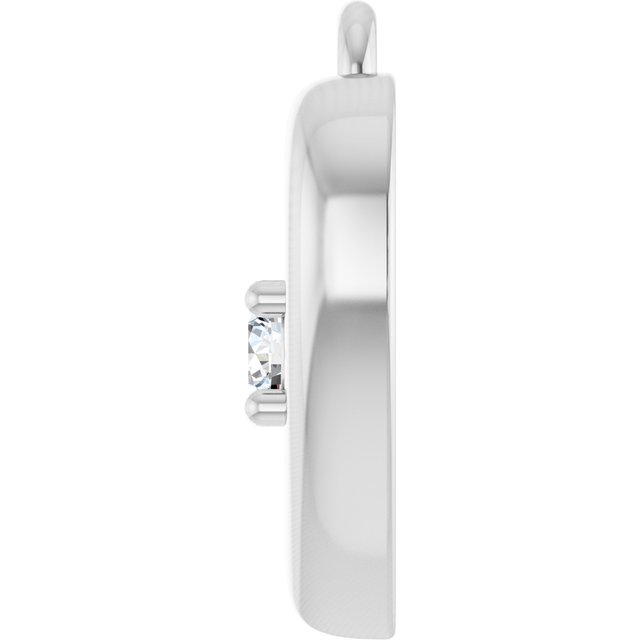 .03 CT Natural Diamond Heart Dangle, 8.7 mm x 10.4 mm